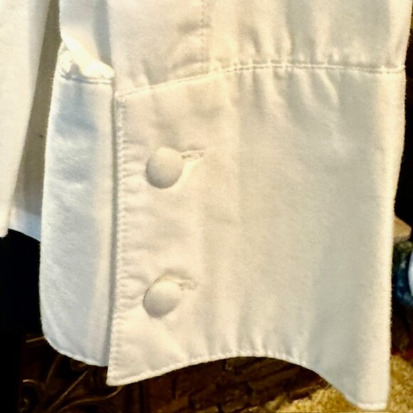 Grace Elements Unique Pleated peplem long sleeve White Blouse with Sash Size 8 - Picture 6 of 7